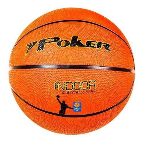 Bola De Basquete Infantil Mirim Indoor Oficial Poker Tamanho 5 Laranja