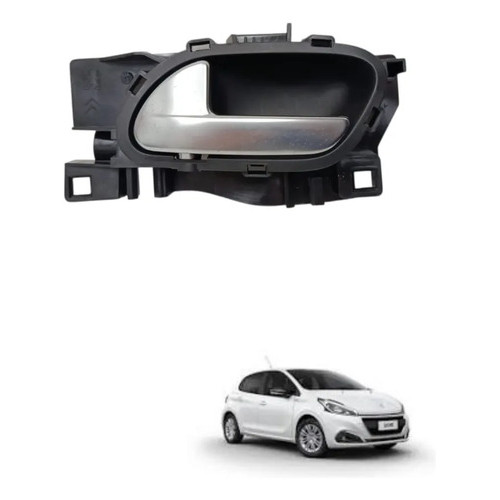 Maçaneta Interna Esquerda Peugeot 2008 208 Cinza Traseira