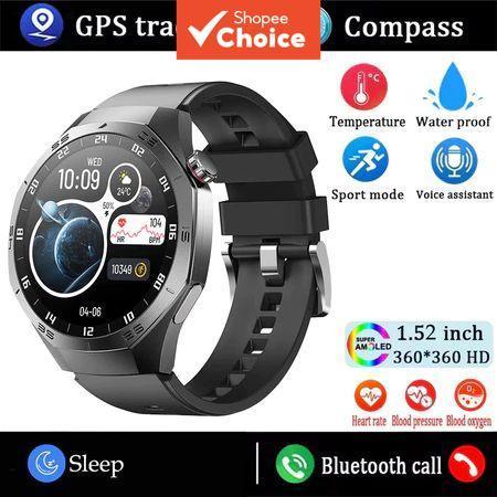 Relógio esportivo Bluetooth 2026 Gt10 com tela de 1,5 polegada e lanterna