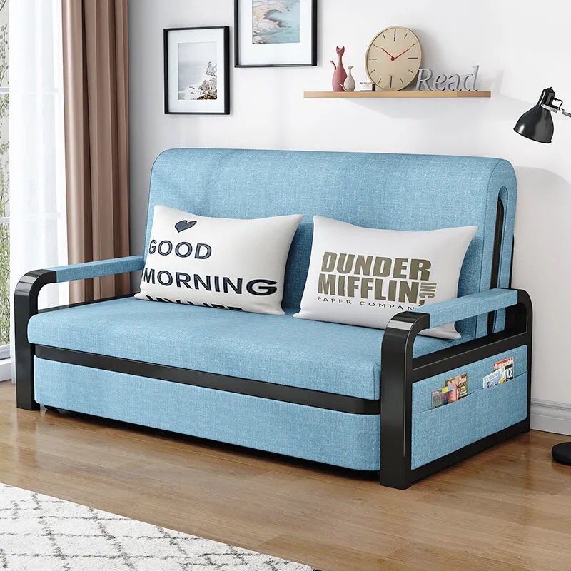 Sofá-cama dobrável para casas pequenas, sofá multifuncional de dupla finalidade para sala de estar, cama extensível, rem