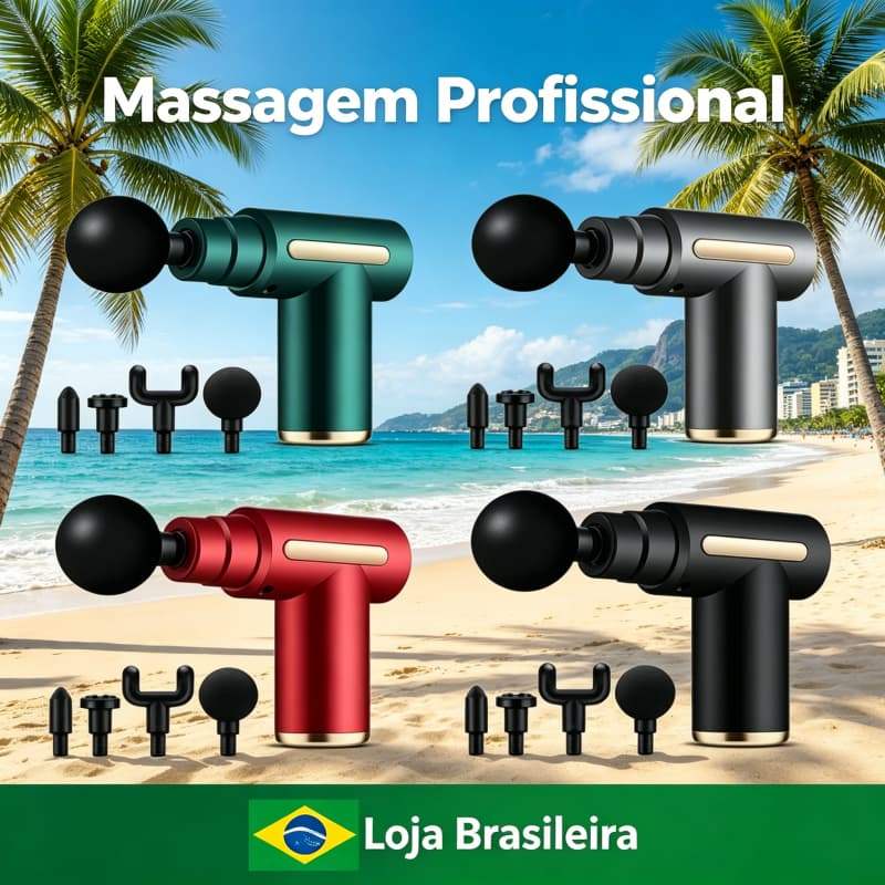 Massageador Elétrico Muscular Pistola Profissional Massage Gun Alívio De Dores 6 Velocidades Bivolt Treino