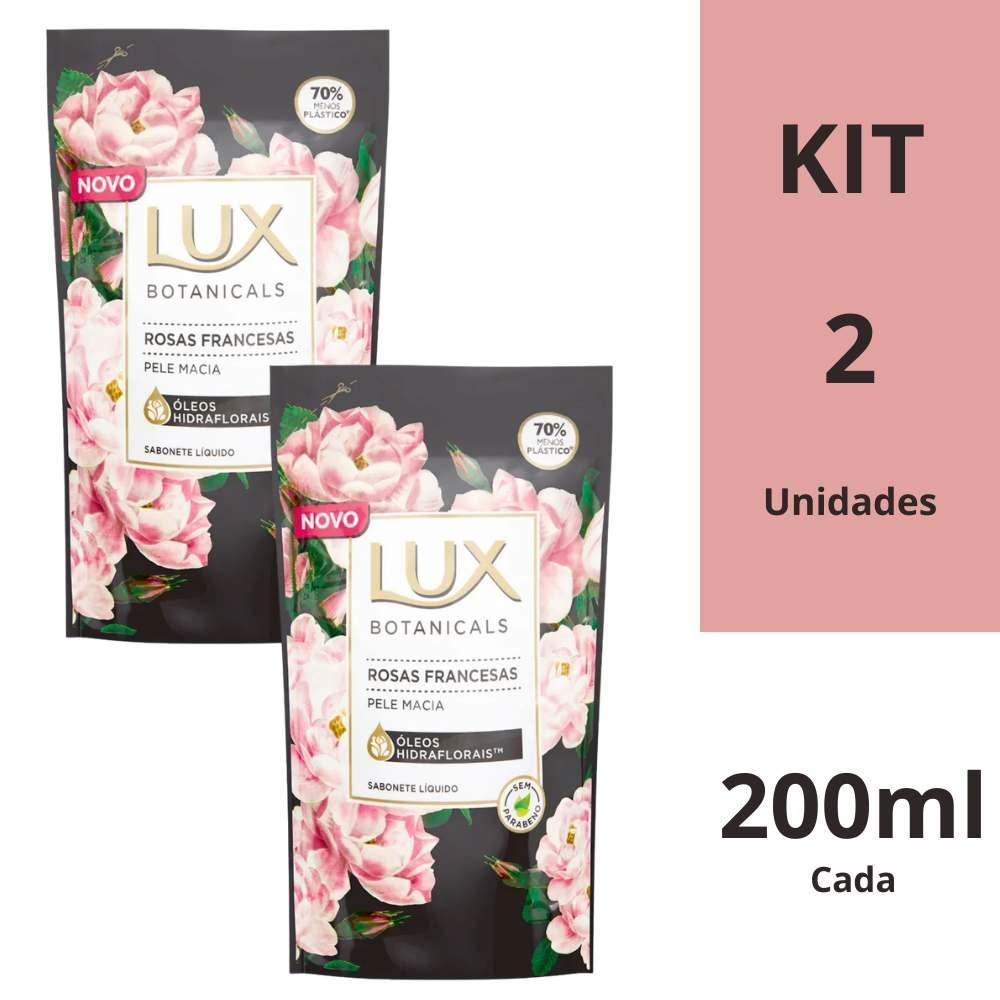 Kit 2 Sabonete Líquido Lux Botanicals Rosas Francesas Refil 200ml Cada