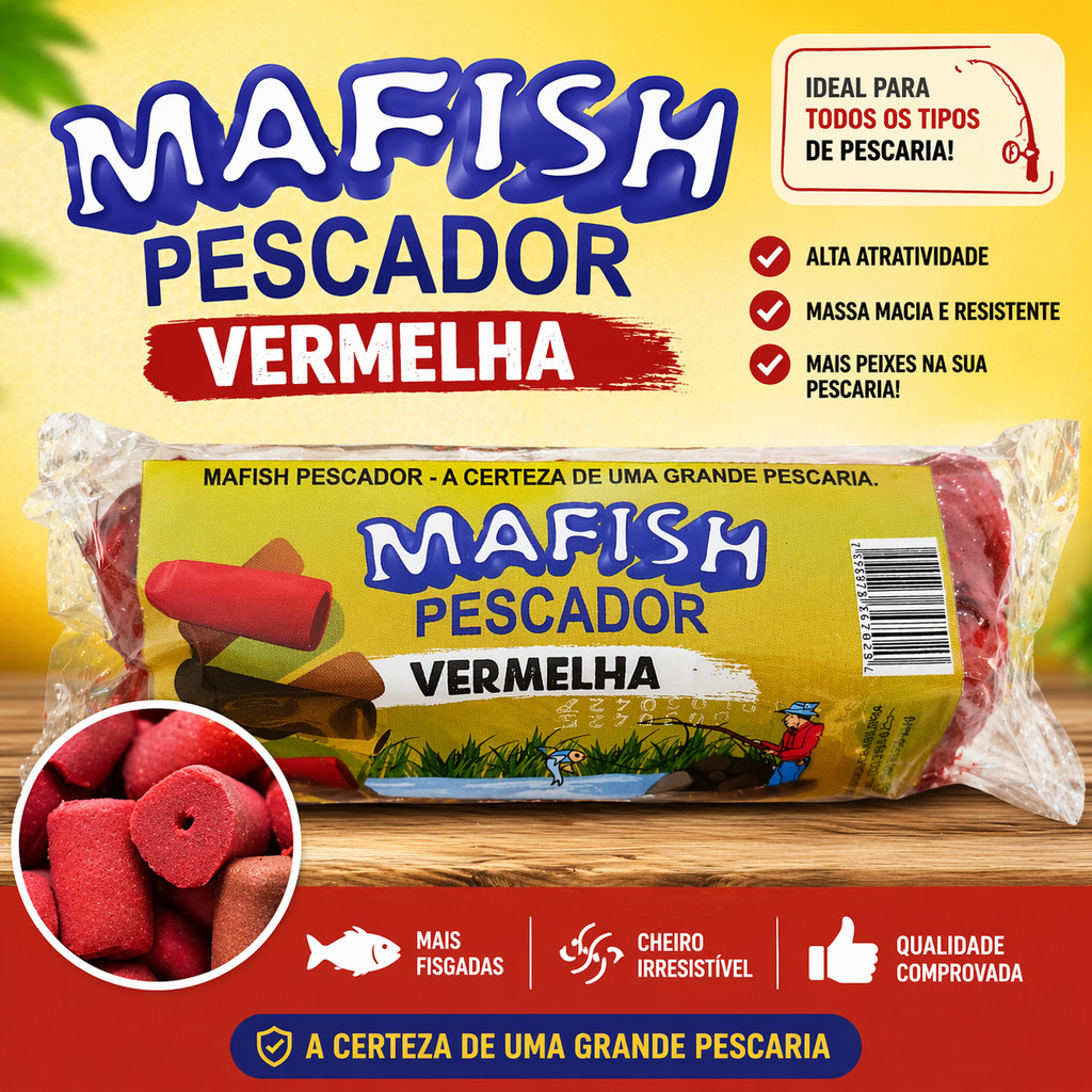 KIT MASSA PARA PESCA MAFISH PESCADOR VERMELHA 200G