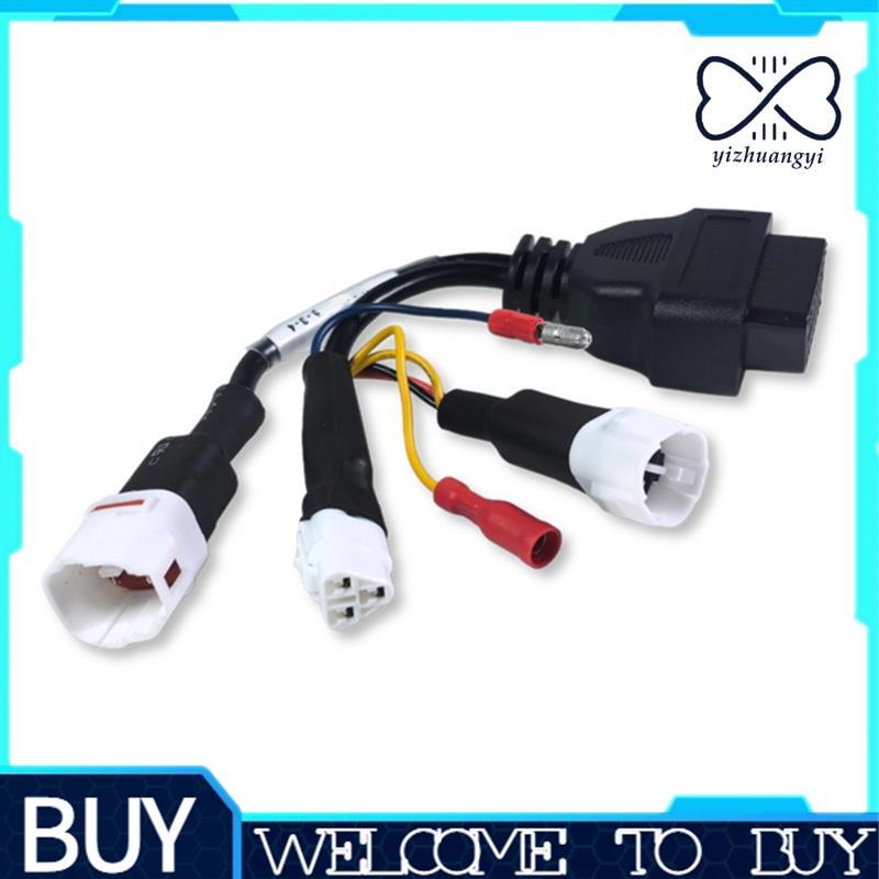 Cabo De Extensão De Motor 3 Em 1 Para Motocicleta , 3 Pinos + 4 Adaptador De Conector De Diagnóstico OBD De