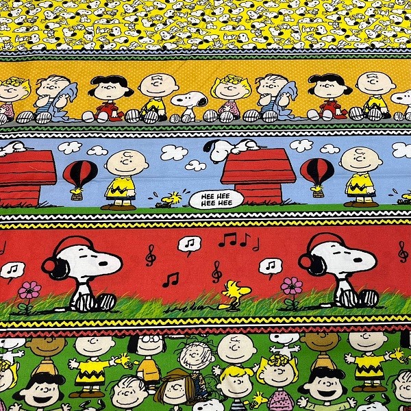 Tecido Tricoline Digital Barrado Snoopy