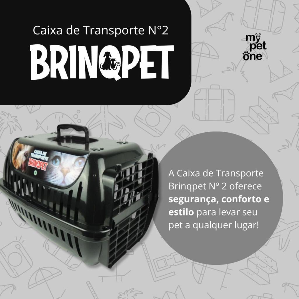 Detalhes do Kit 4 Caixa de Transporte Brinqpet Nº2 Preto para Cães e Gatos