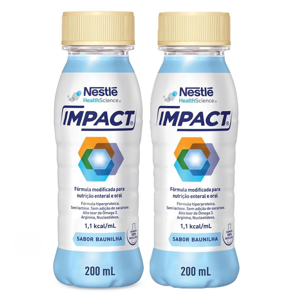Kit 5 Impact Nutrição Enteral e Oral Baunilha 200ml em Oferta na Shopee