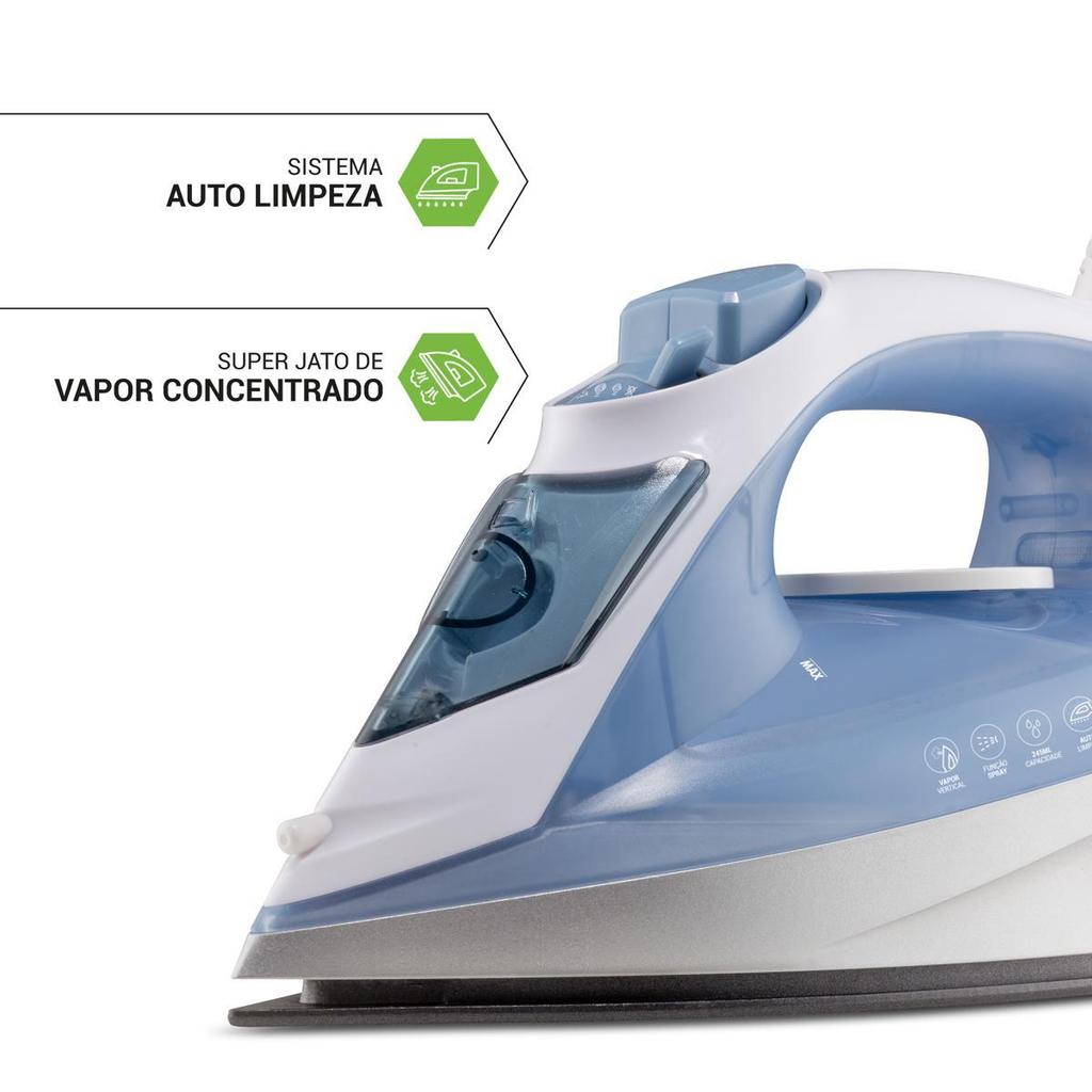 Detalhes do Ferro a Vapor Philco 245ml PFV40 Base Antiaderente