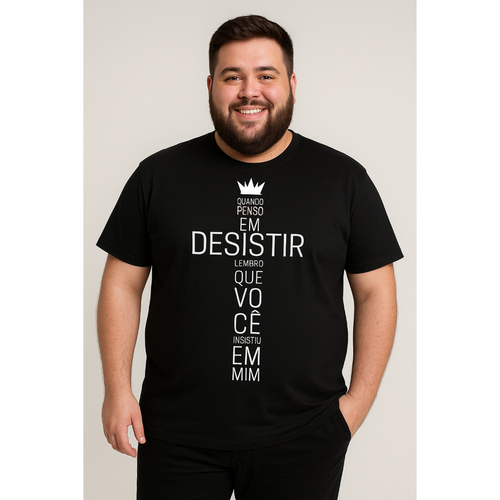 [Camiseta Premium em Algodão Puro]CC Camiseta Masculina Plus Size Cristã G1 ao G10 | Malha Premium Importada