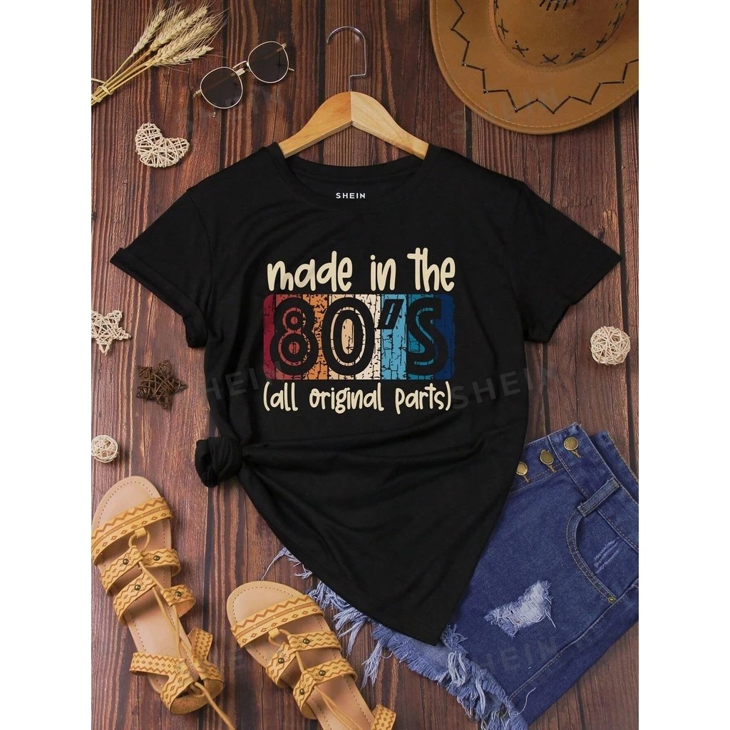 Camiseta Feminina Estampada All Original Parts Anos 80 Unissex Exclusivo 100% Algodão Lançamento 2025 Plus Size Oversize