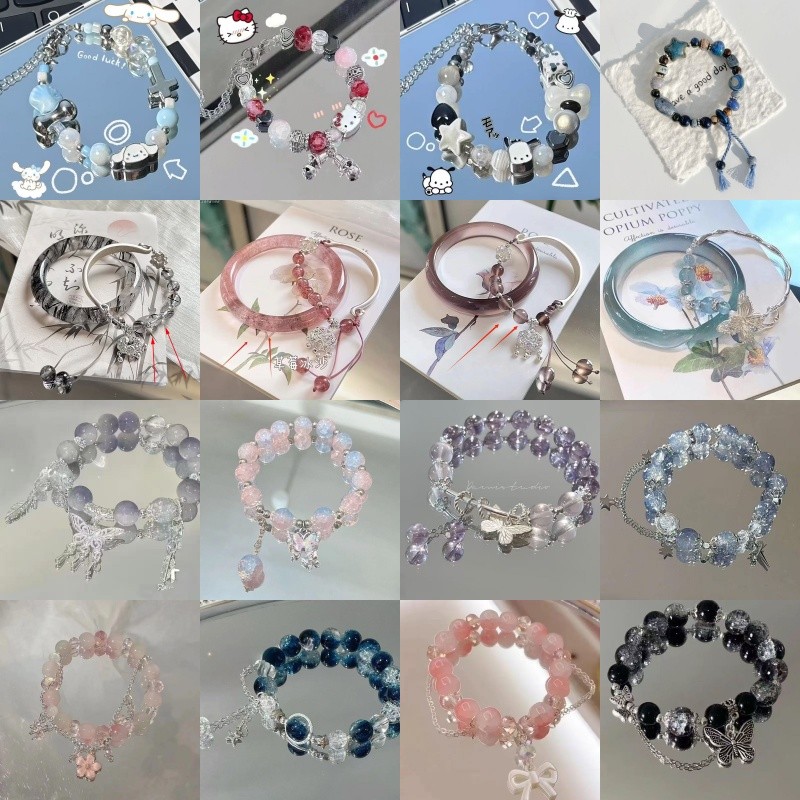 Vários Estilos De Pulseiras De Cristal Com Contas Da Moda , Requintadas E Versáteis , Adequadas Para Presentear Aos Amig