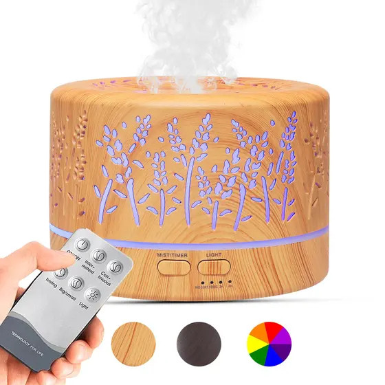 Umidificador Aromatizador De Ar 700ml Ultrassônico 7 Leds Difusor Aromas Óleos Essenciais
