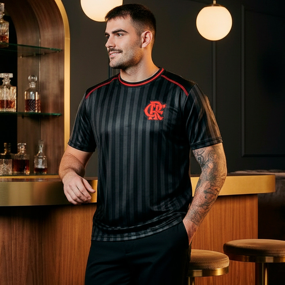 Camiseta Flamengo Urban Stripes Masculina Oficial em Oferta na Shopee