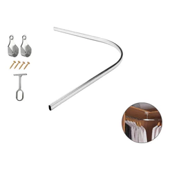 Barra Tubo Oval Curvo 90 Graus Cabideiro Guarda-roupa Cromado