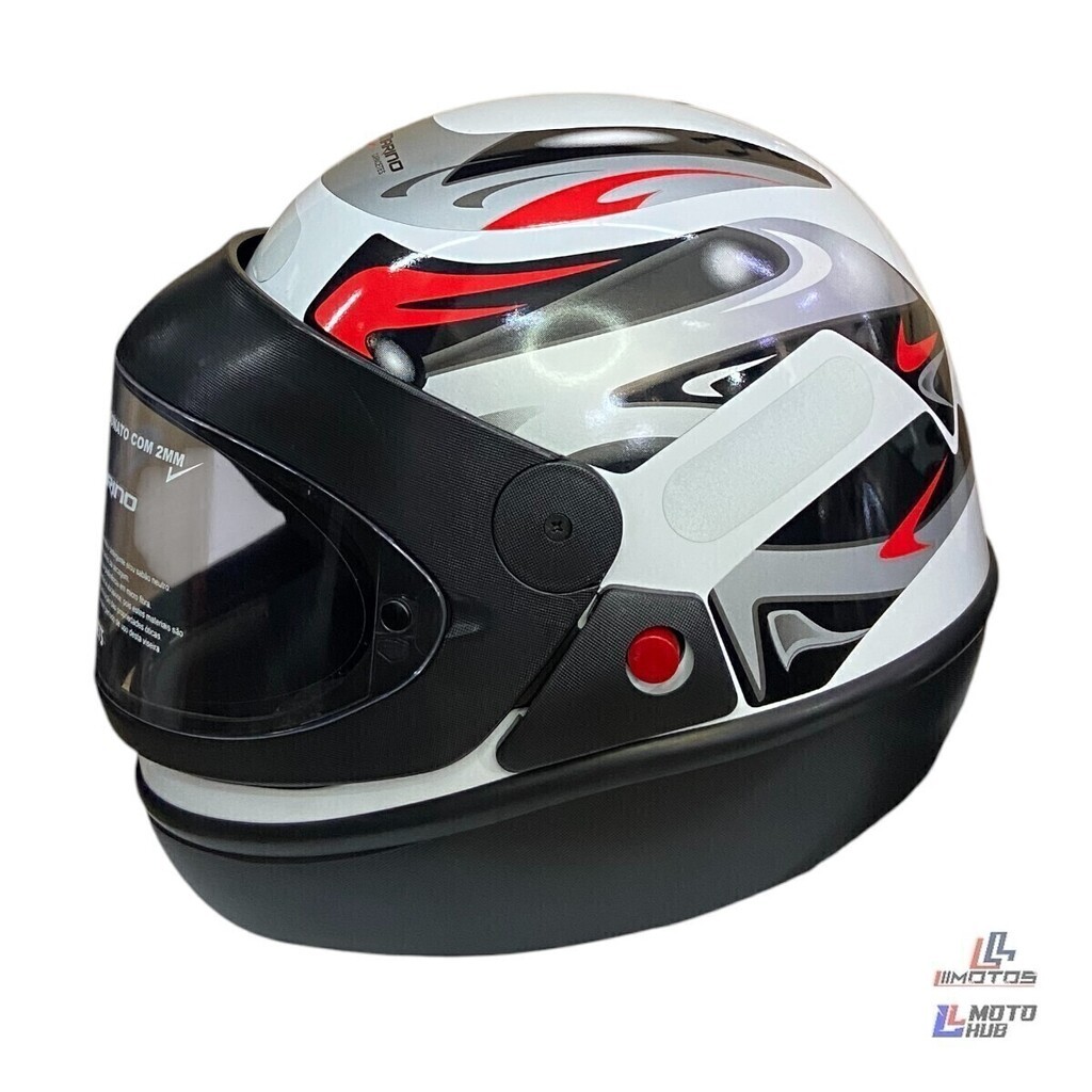 Capacete San Marino Grafic Branco Taurus Tamanho 60