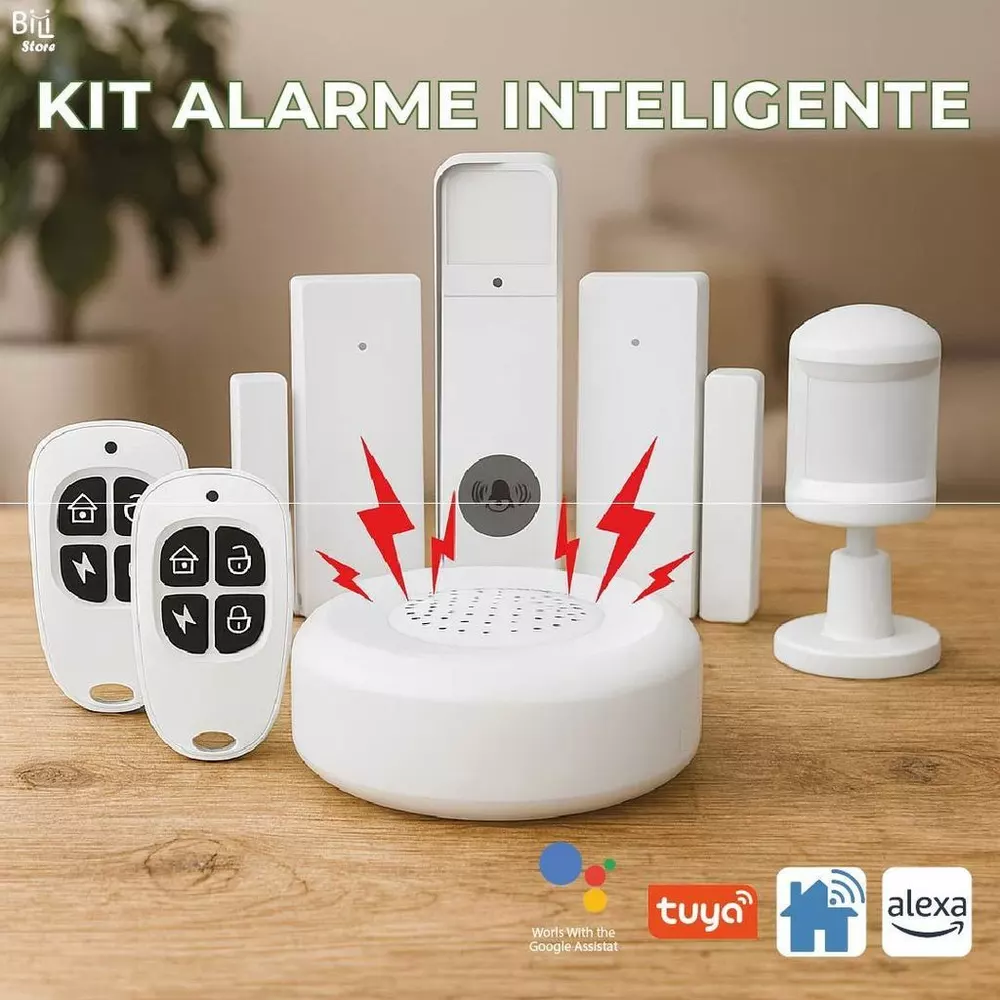 Kit Alarme Inteligente GMART Wi-Fi Via Aplicativo Alexa Tuya Automação Sistema de Alarme Residencial