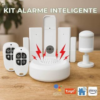 Kit Alarme Inteligente GMART Wi-Fi Via Aplicativo Alexa Tuya Automação Sistema de Alarme Residencial