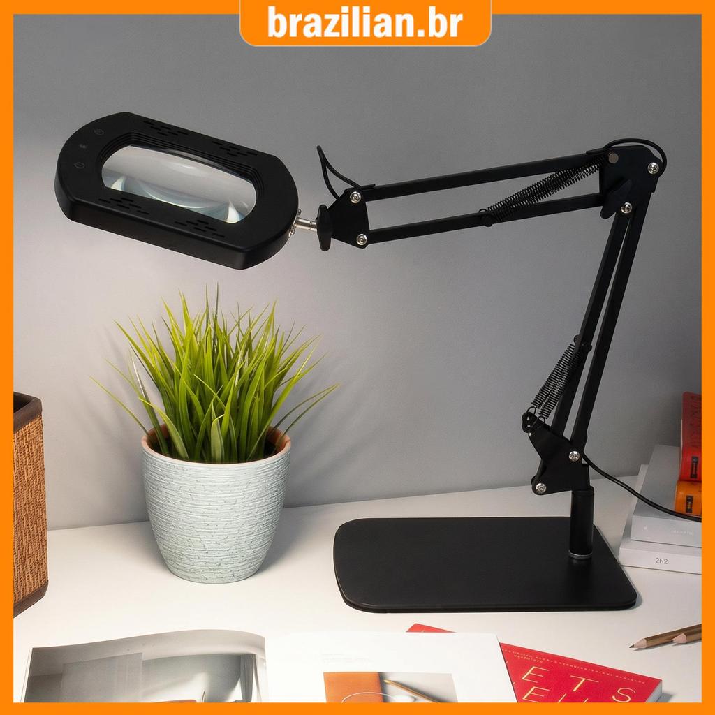 Lupa Iluminada Por LED 15X Com Luz E Suporte Modo De 5 Cores Regulável Para Leitura , Artesanato , Hobby , Trabalho Próx