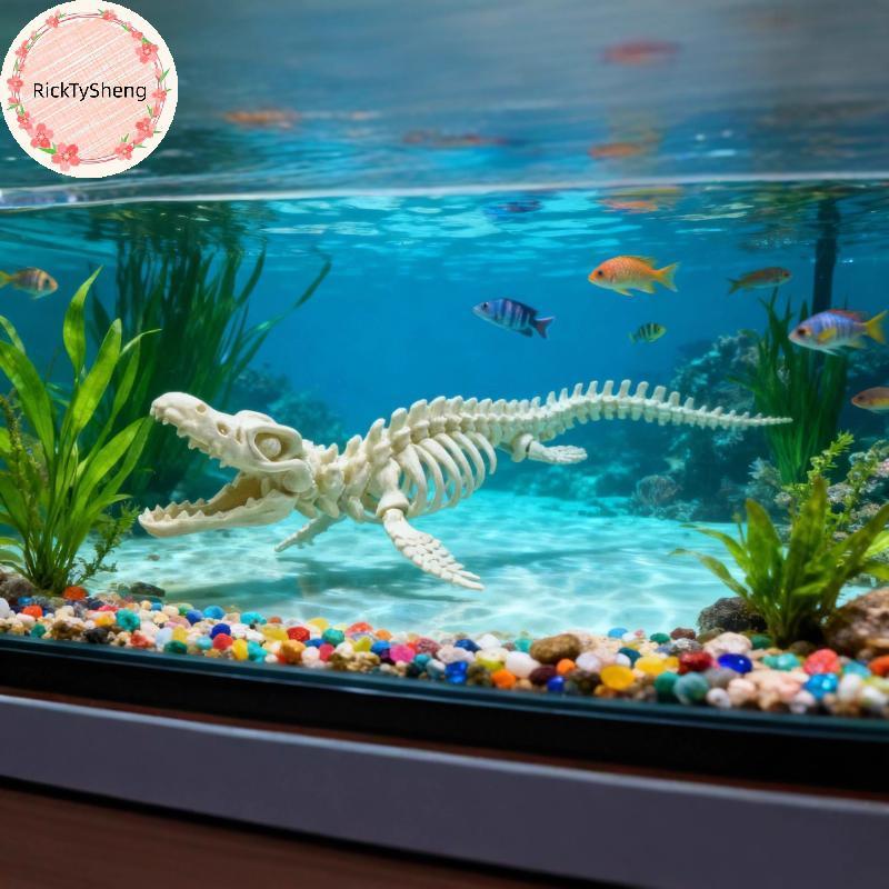 RTS Aquário Dinossauro Esqueleto Modelo Criativo Tanque Decoração Réptil Display Ornamento Fóssil Para Sala De Estar Des