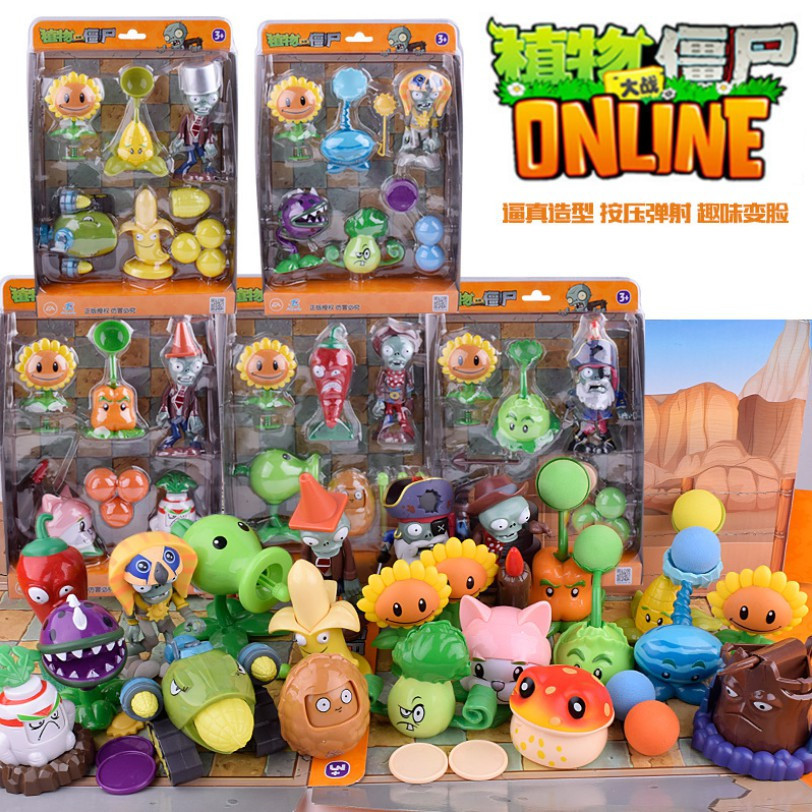 Novo conjunto de brinquedos Plants vs. Zombies Zumbi 2 com Girassol e Chomper, brinquedo infantil ZKXZ