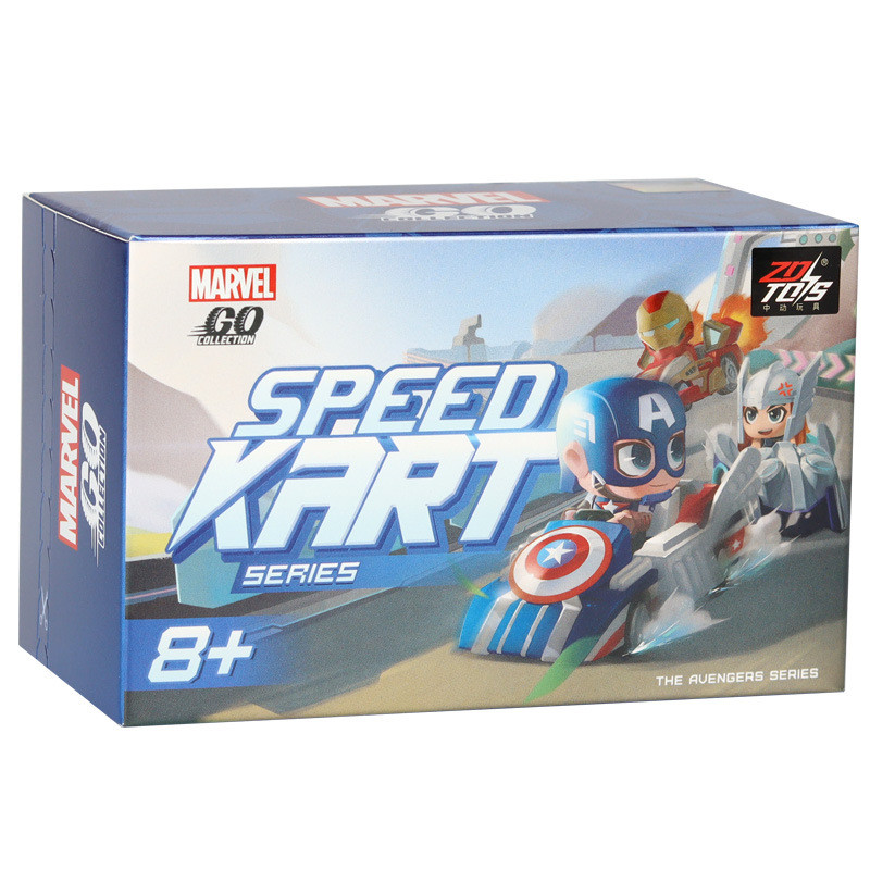 Caixa Surpresa Autêntica Marvel Kart Série Vingadores: Bonecos de Ação do Homem de Ferro, Pantera Negra e Capitão Améric