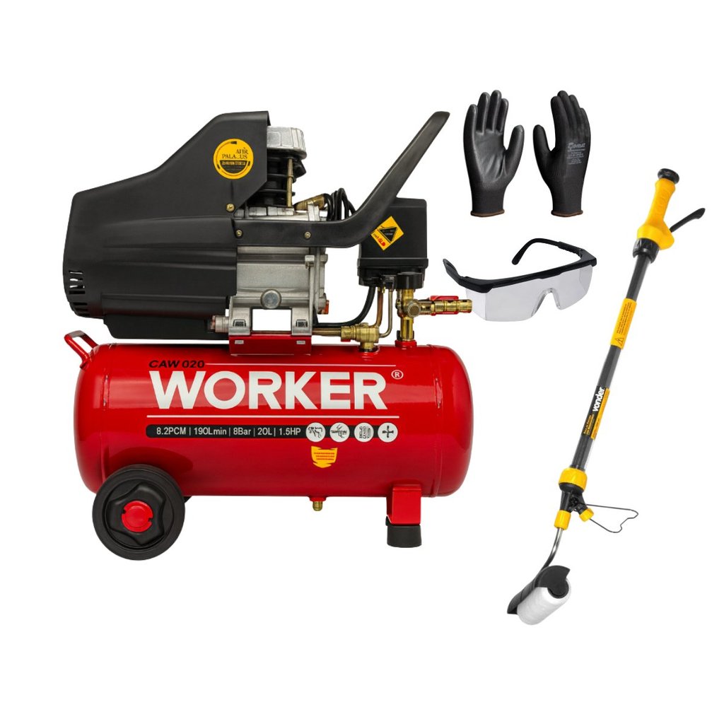 Compresor de Ar para Pintura profissional 20l 1,5Hp Potente Com Rolo de Pintura
