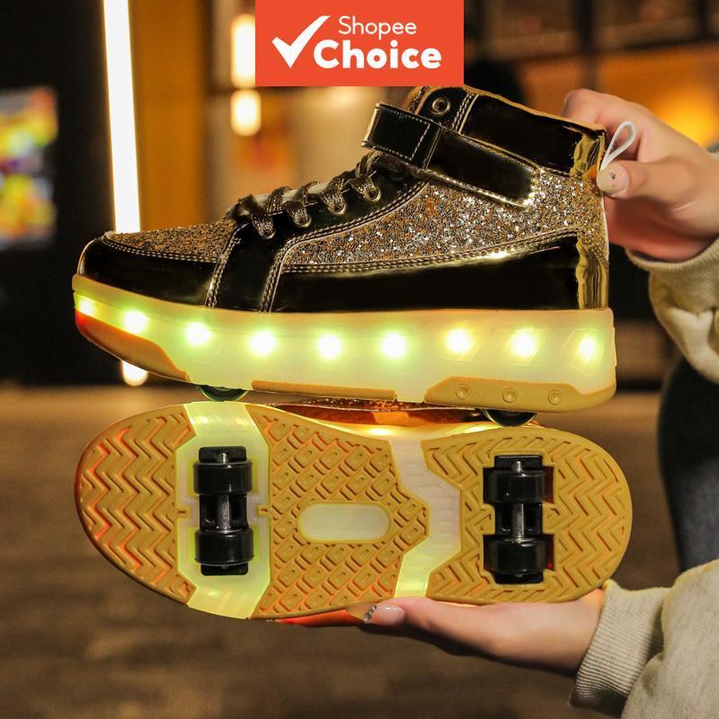 YAOSF Crianças Heelys Rua Legal Patins Inline Usb Recarregável Led Colorido Iluminar Sapatos Presente De Aniversário