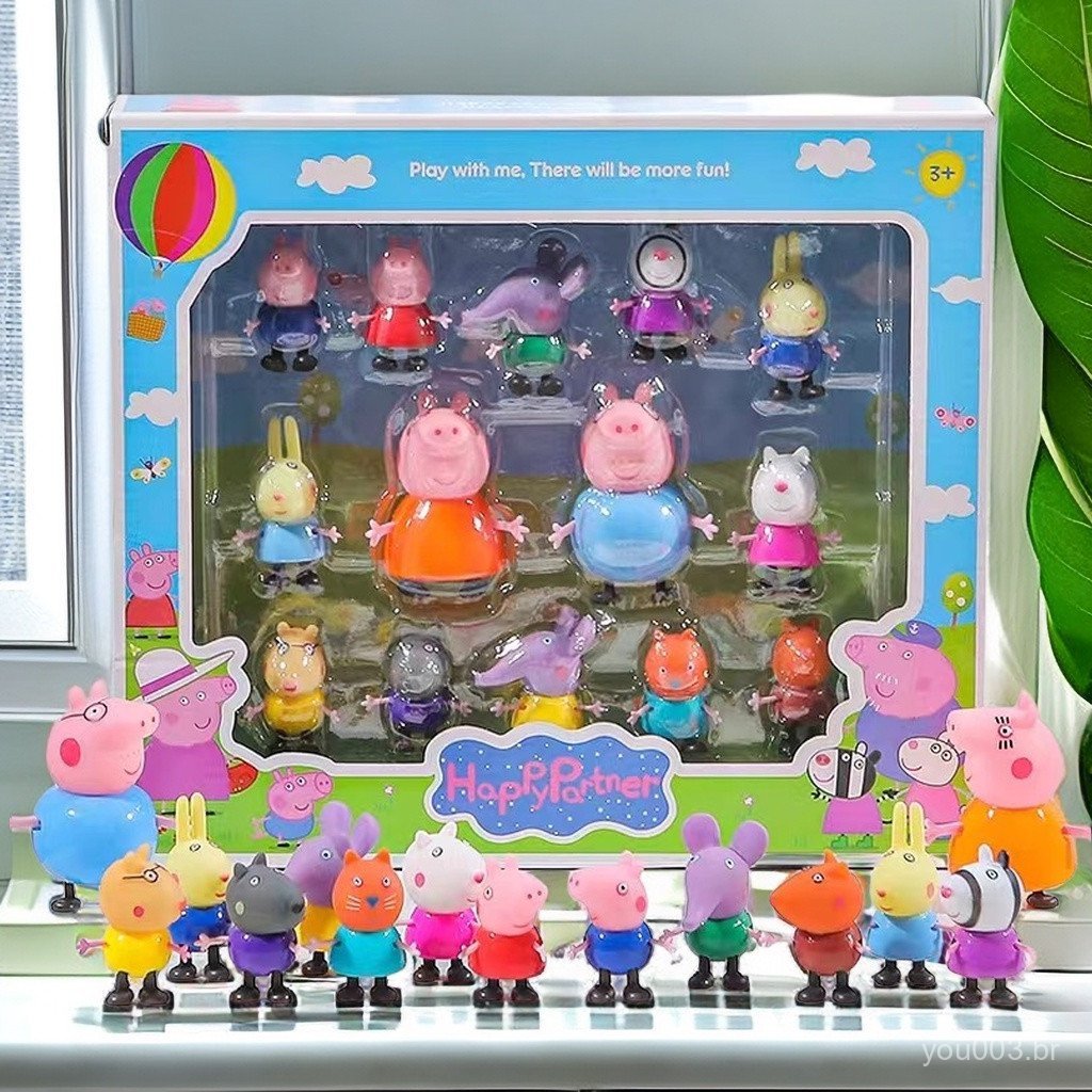 Detalhes do Conjunto de Caixa de Presente Peppa Pig Boneco George Avó Família Crianças/Trollope/Professor