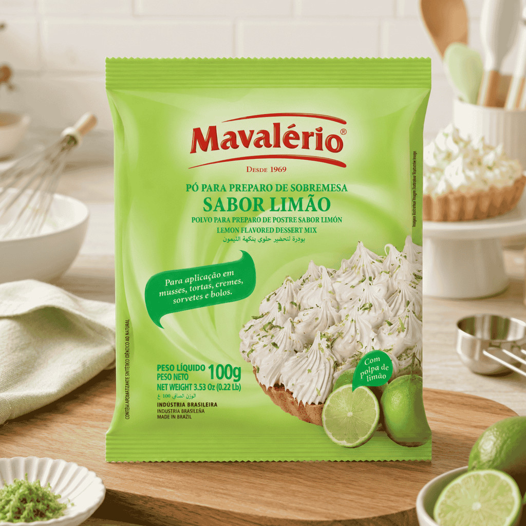 PÓ PARA PREPARO DE SOBREMESA LIMÃO MAVALÉRIO 100G