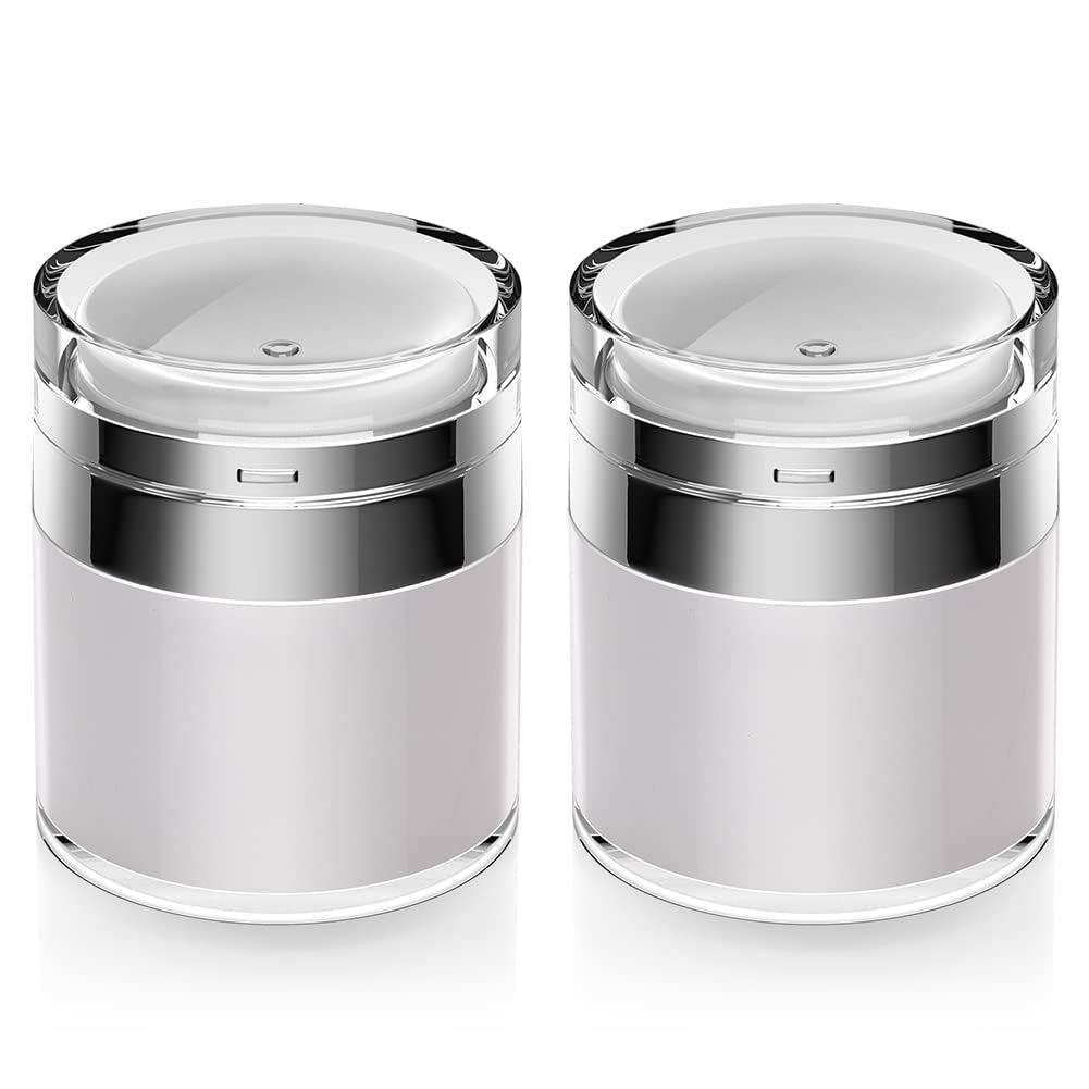 Pote com Bomba Airless, Frascos com Bomba Airless de 1,7oz, Recipiente para Loção de Viagem – Dispensador com Design à P
