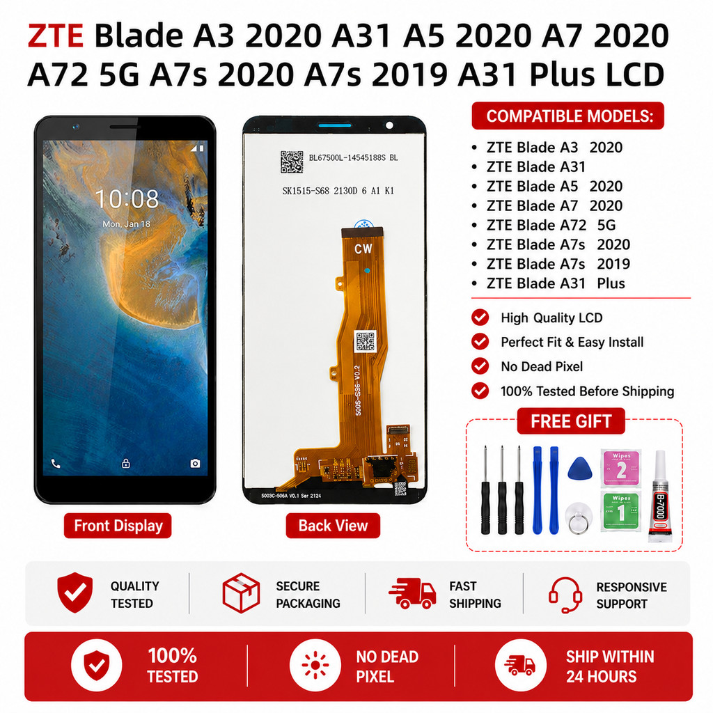 Para Original ZTE Lâmina A3 2020 A31 A5 2020 A7 2020 A72 5G A7s 2020 A7s 2019 A31 Plus Display LCD Substituição Da Tela