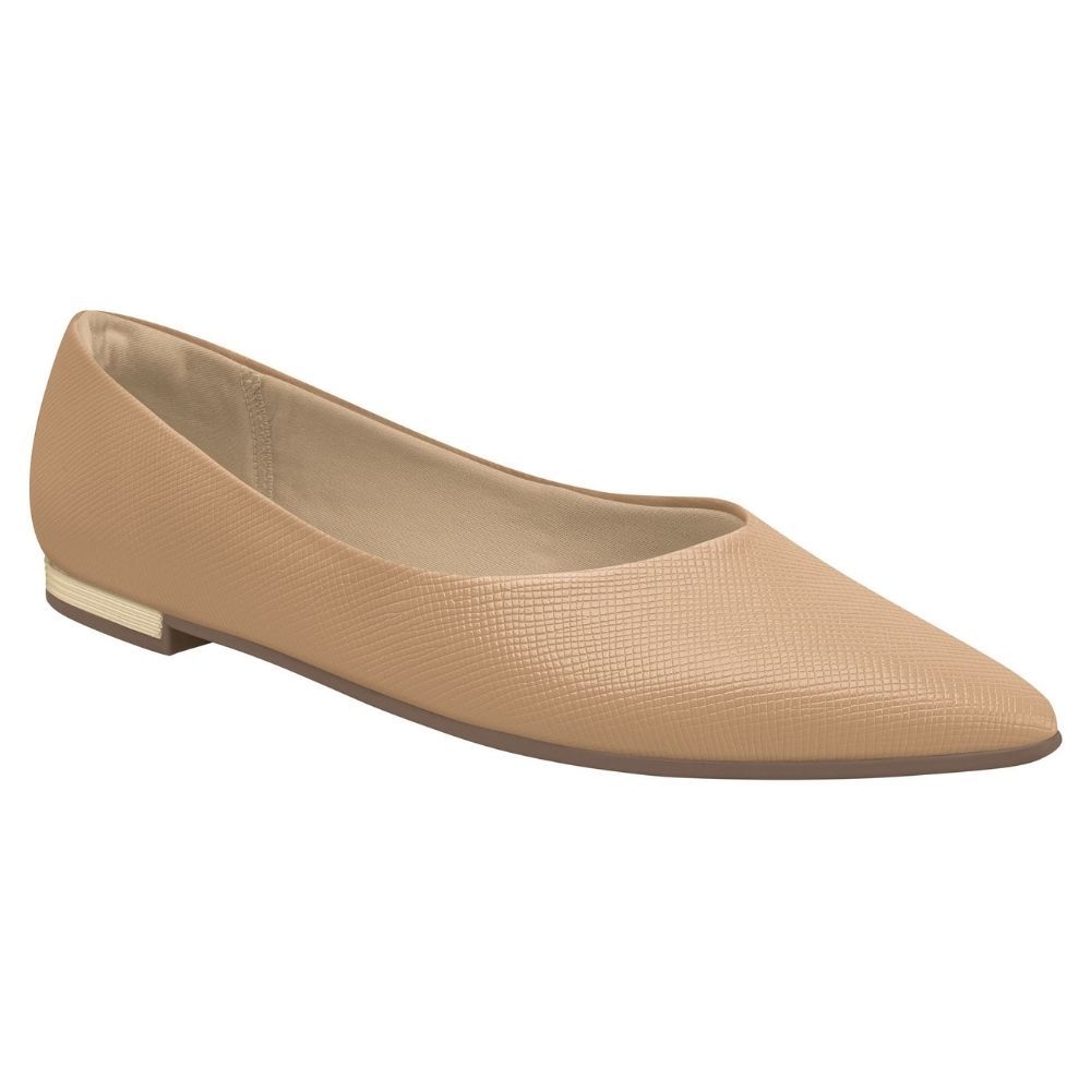Sapatilha Feminina Bico Fino Nude Ouro Piccadilly 274054-196
