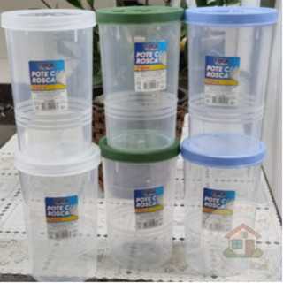 Kit Pote Rosca 750 ml Transparente de Plástico em Oferta na Shopee