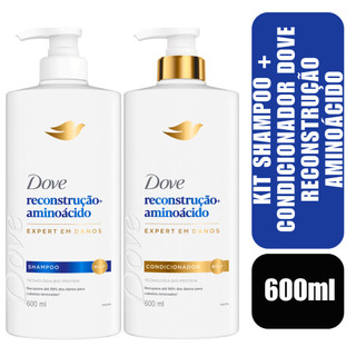 Kit Shampoo + Condicionador Dove Reconstrução Aminoácido Pump 600ml