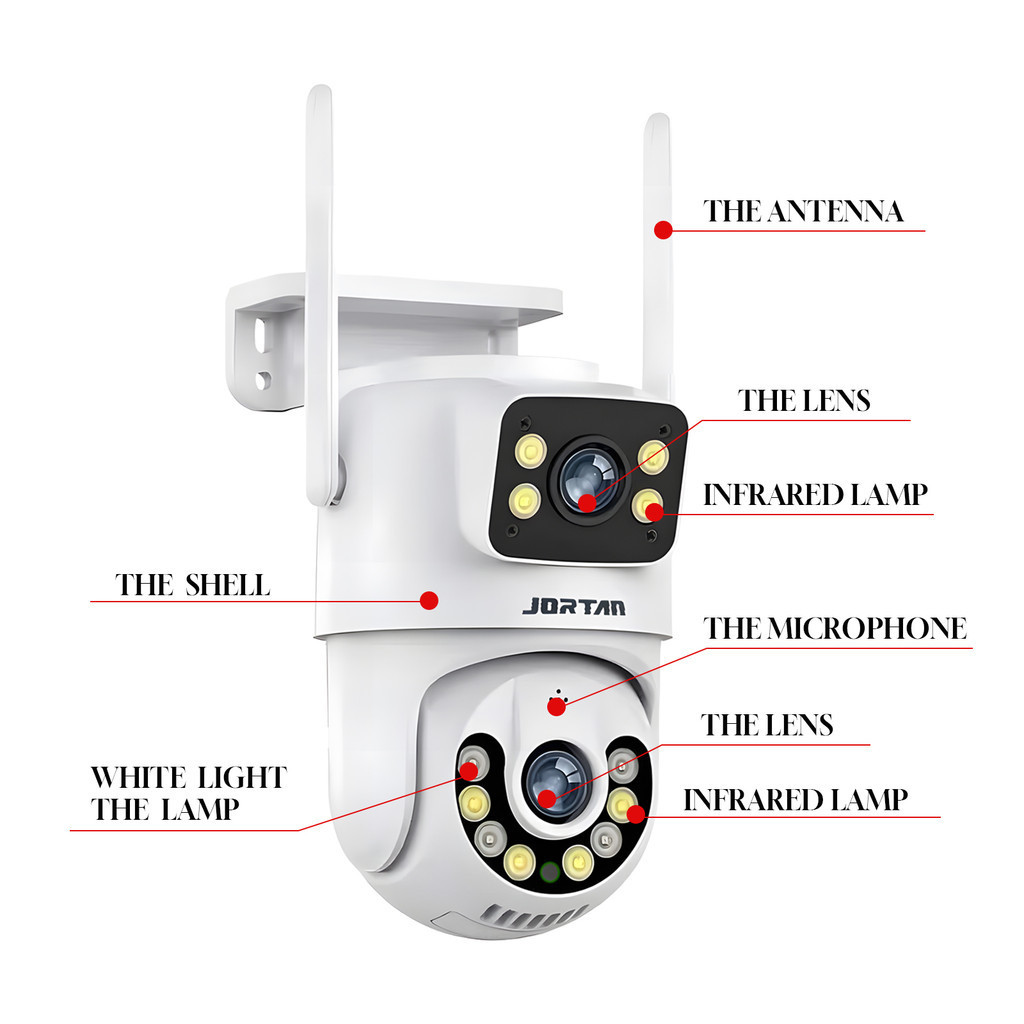 Câmera WiFi 4MP Gun+Ball Dupla Lente Full Color H.266 Notificação Movimento Monitoramento Celular