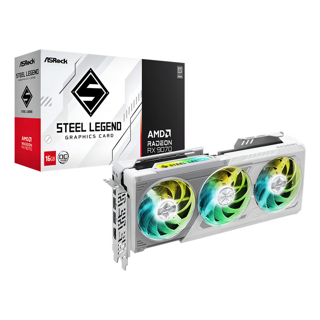 Placa de Vídeo Asrock Radeon RX 9070 Steel Legend 16GB 256 Bits OC – 90-GA5EZZ-00UANF