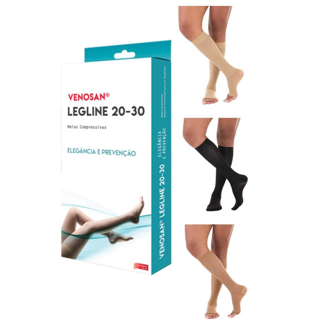 Meia 3/4 Venosan Legline 20-30mmhg Média Compressão Feminina