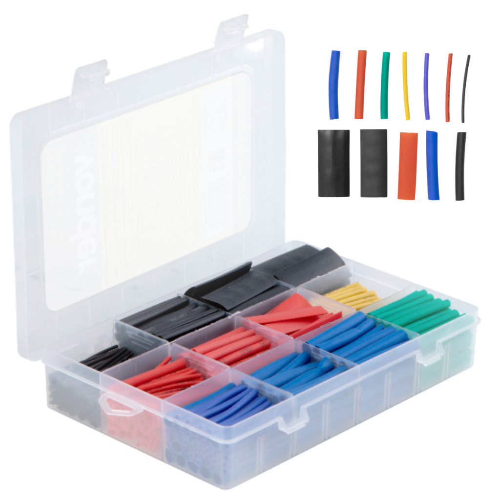 Kit Maleta 560 Peças Espaguete Tubo Termo Retrátil Isolante Emendar Isolar Fios Cabos Com Maleta