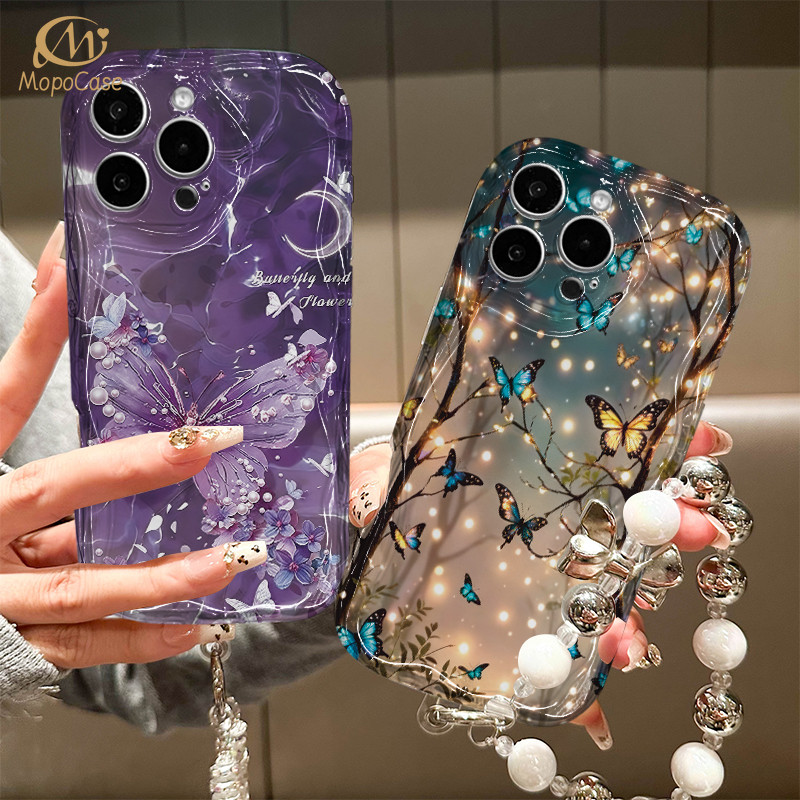 Capa Para Samsung A56 A36 A55 A54 A16 A15 A14 A05 A51 A52 A34 A35 A32 A13 A12 A04E Firefly Borboleta Caso De Telefone Mo