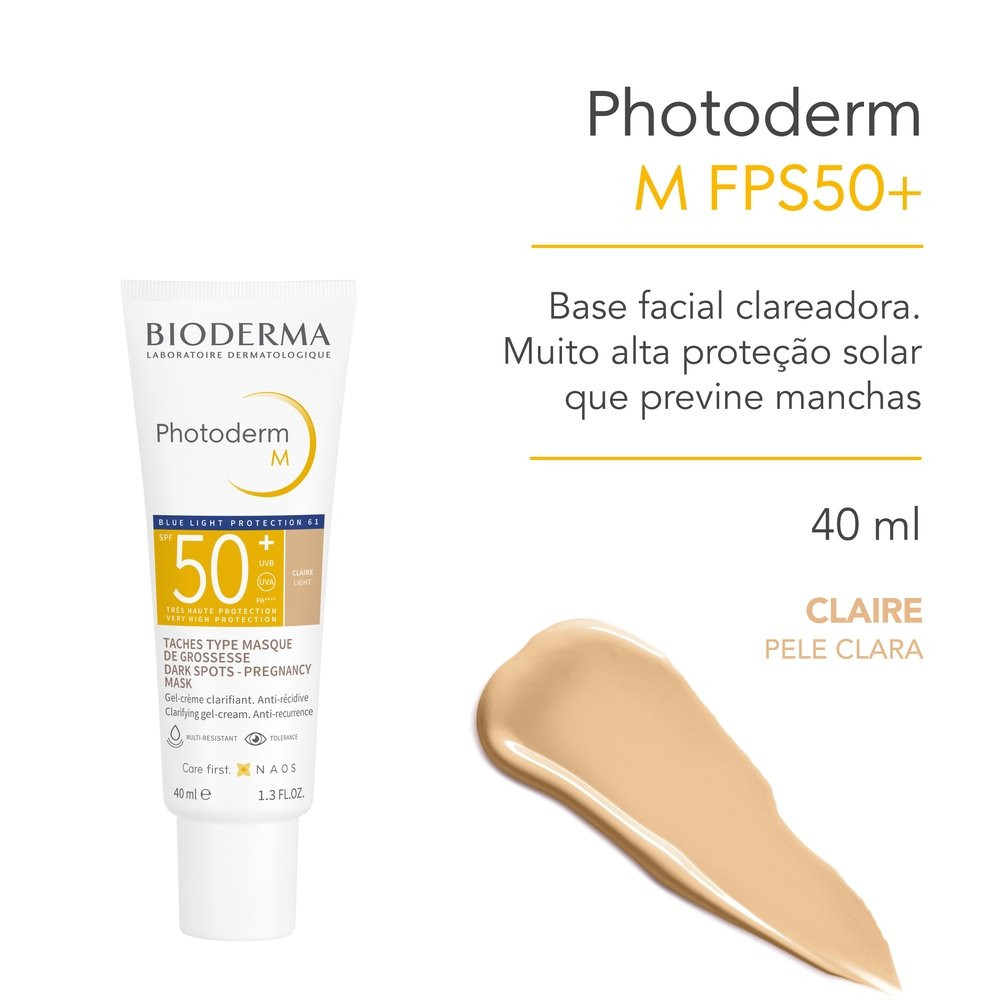 Protetor Solar Facial Bioderma Clareador Com Cor Photoderm M Fps50 Cor 2.0 Claro 40g em Oferta na Shopee