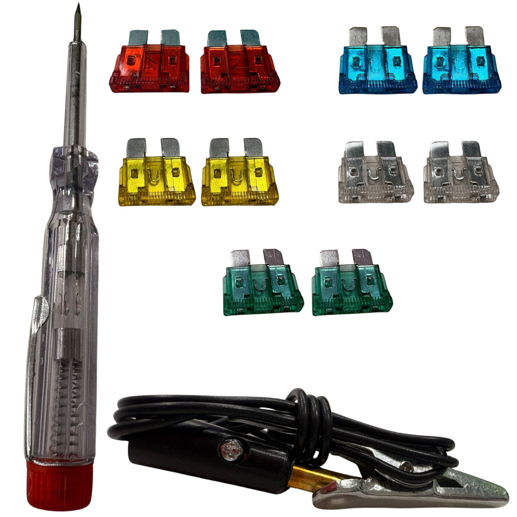 Kit Elétrico 12 Peças Fusível Carro Automotivo + Chave Teste