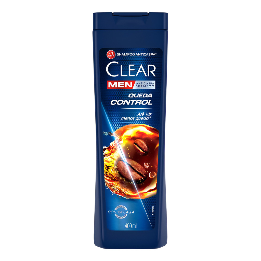 Clear shampoo anticaspa queda control masculino 400ml