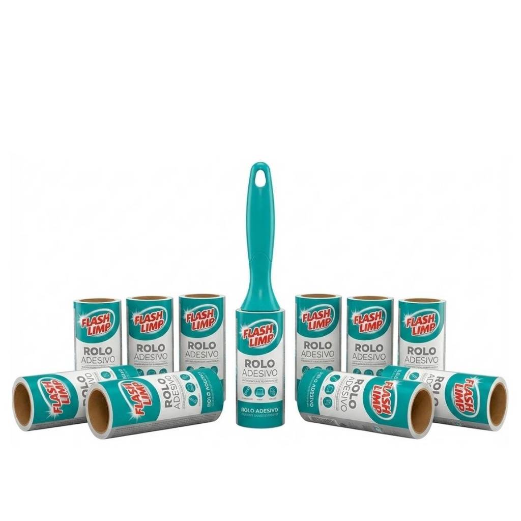 Kit 1 Tira Pelos para Roupas, Sofás e Pets com 10 Refis Adesivos com 30 Folhas Ideal para Remover Fiapos, Poeira e Pelos em Oferta na Shopee