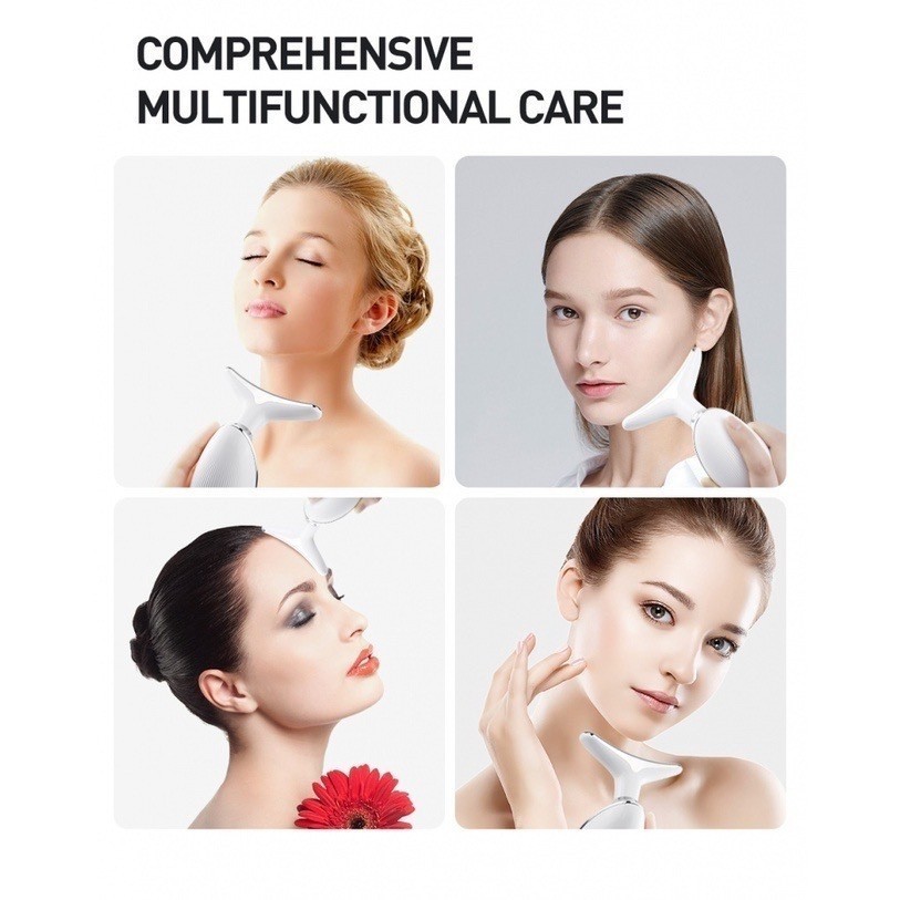 Massageador De Pescoço e Rosto LED Vibração Fototerapia Para Rejuvenescer Firmeza Anti-Rugas TOP — imagem 2 de 2