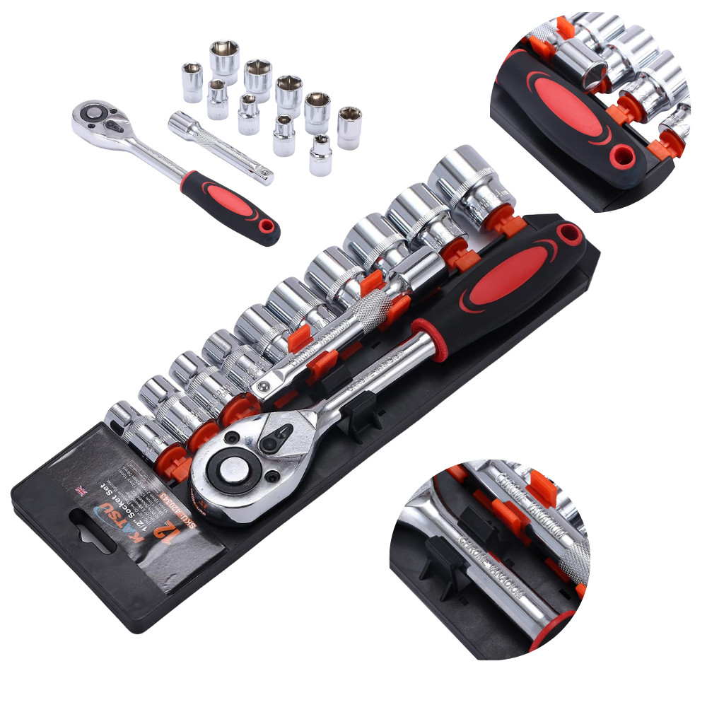 Conjunto Chave Catraca 1/4 Pol. | Kit Soquetes Hexagonais 12 Peças para Reparo e Manutenção em Oferta na Shopee