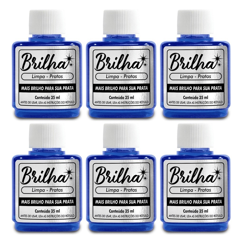 Limpa Pratas Brilha 35ml Kit 6 Unidades - Atacado
