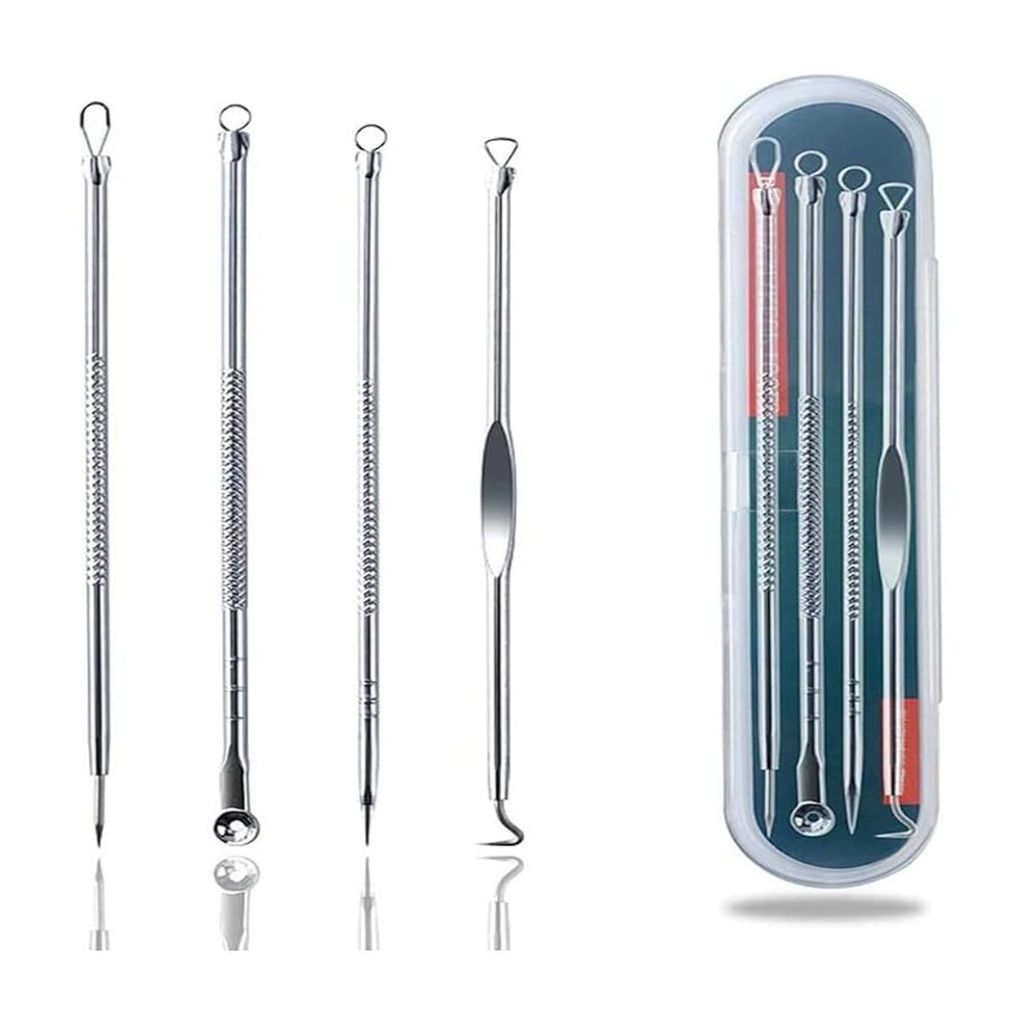 Extrator de Cravos Profissional 4 Ferramentas Aço Inox Facial - Espinha, Acne Removedor em Oferta na Shopee
