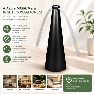 Ventilador de Mesa com Hélices em Forma de Mosca, Repelente Portátil de Mosquitos a Pilha…