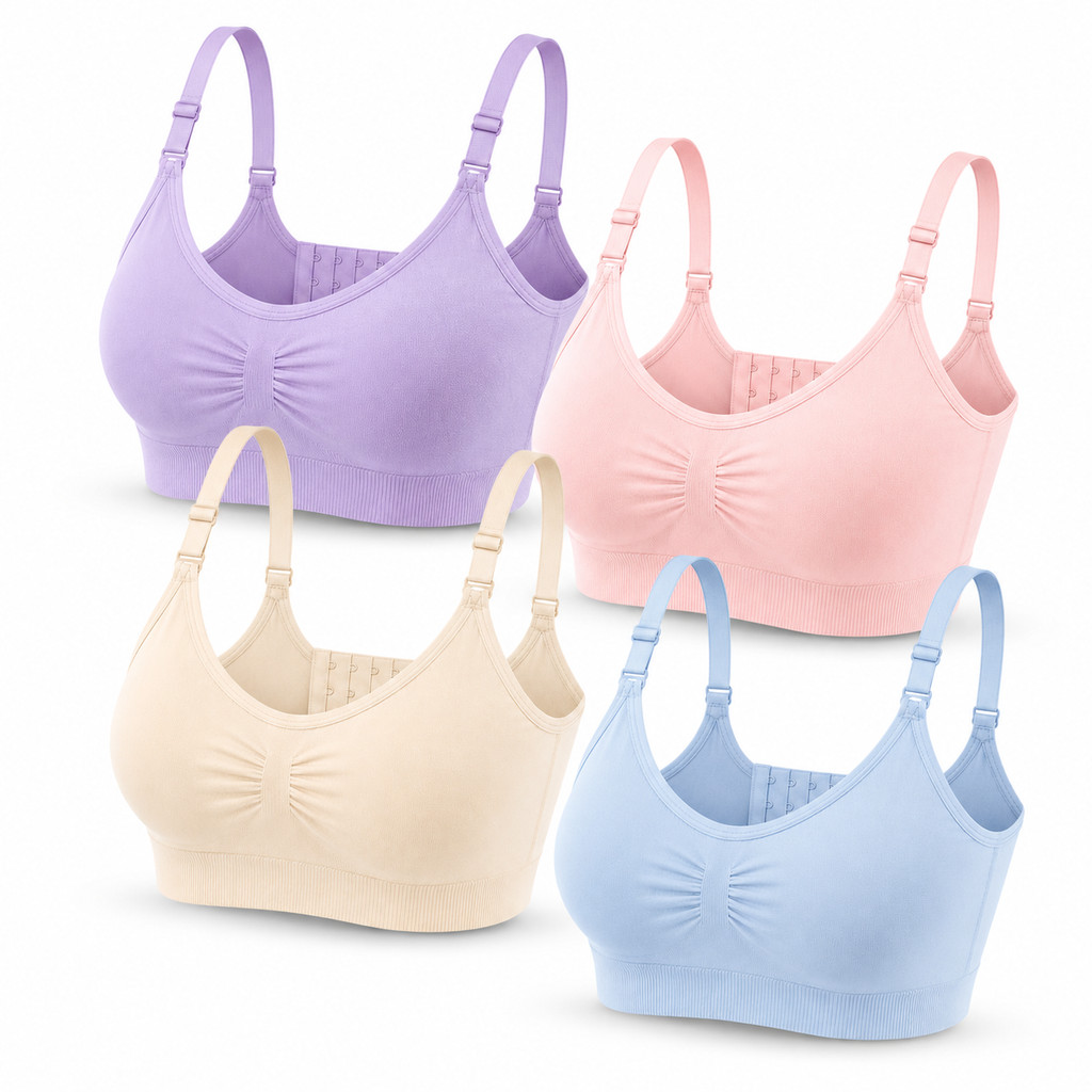 Kit 4 Tops Sutiã Com Alça E Fecho Ajustável Leve e liso confortável top com bojo removível