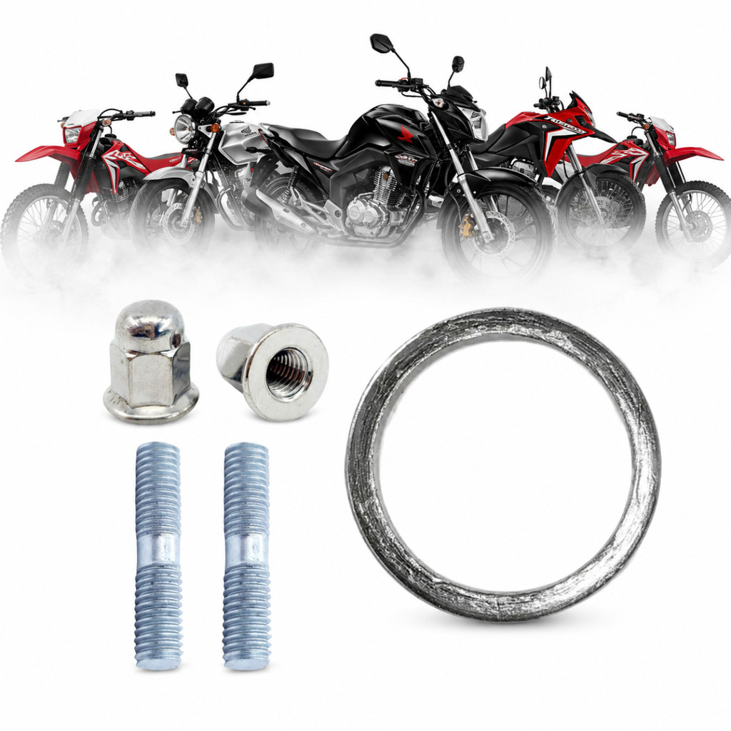 ANEL ESCAPE + 2 PRISIONEIRO 8MM + 2 PORCA XRE300 CB300 TORNADO CBX 250 TWISTER